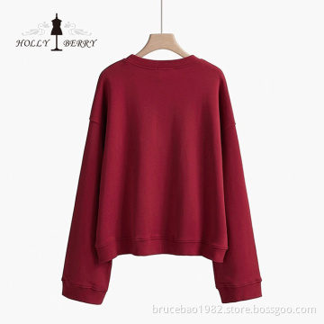 Round Neck Men's Knit Cotton Leisure Sweatshirt
